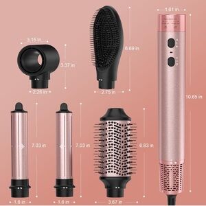 Pink and Black Hair Styling Tools Set with Versatile Attachments
